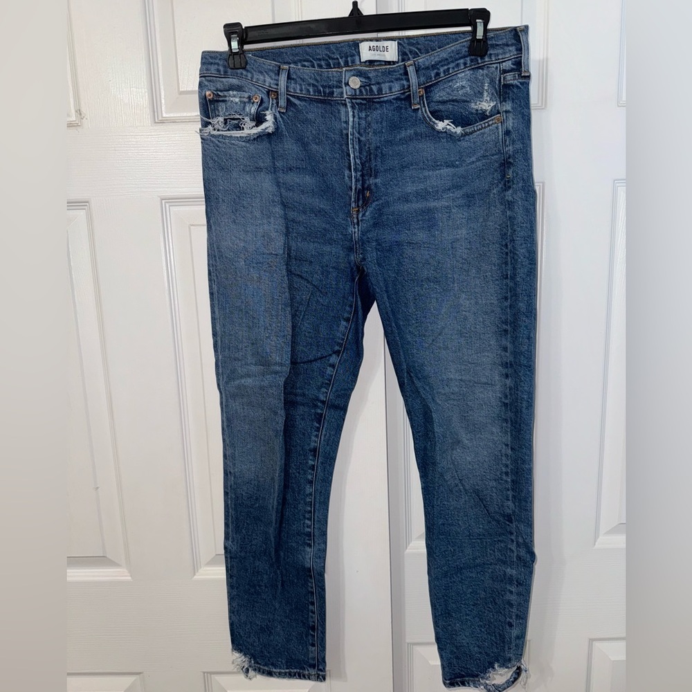 AGOLDE Dark Wash Toni Mid Rise Denim Jeans